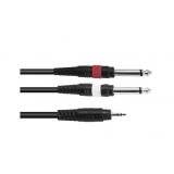 Laidas 3.5mm stereo - 2x6.35mm mono (K-K) 3m Omnitronic